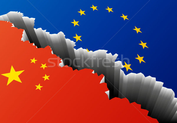 Europa China profundo rachar detalhado ilustração Foto stock © unkreatives