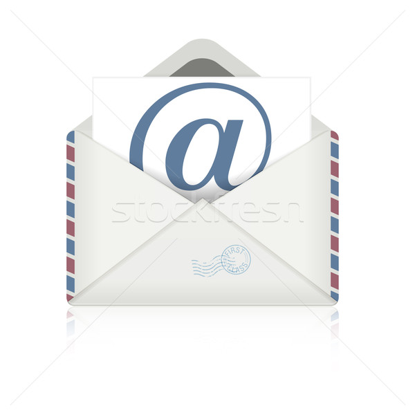 Open envelop e-mail gedetailleerd illustratie symbool Stockfoto © unkreatives