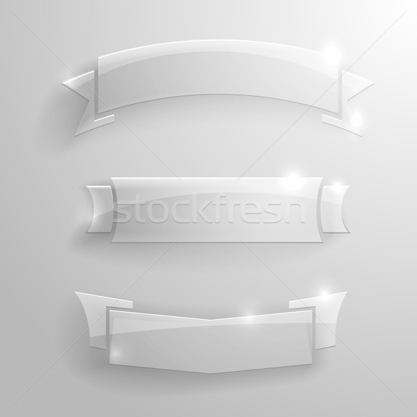 glass_banners_ribbons_01 Stock photo © unkreatives