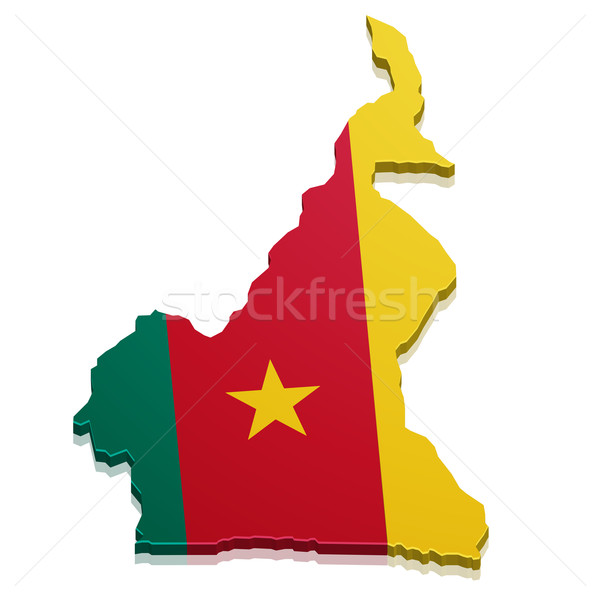 Carte Cameroun détaillée illustration pavillon eps10 [[stock_photo]] © unkreatives