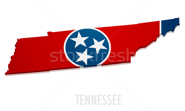 Karte Tennessee detaillierte Illustration Flagge eps10 Stock foto © unkreatives