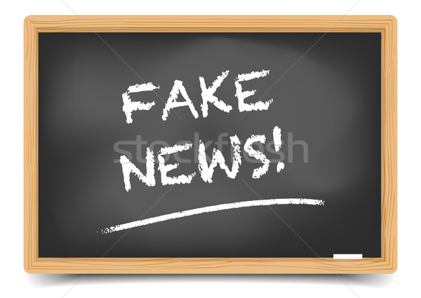 Stock photo: Blackboard Fake News