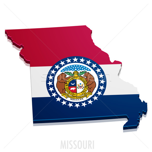 Kaart Missouri gedetailleerd illustratie vlag eps10 Stockfoto © unkreatives
