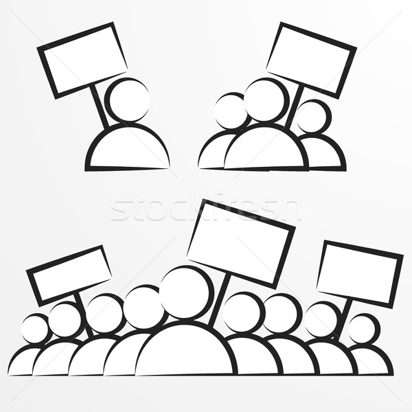 Simple Icon Protestors Stock photo © unkreatives