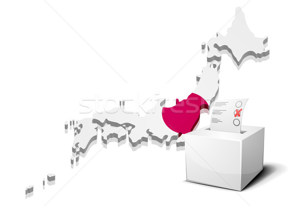Japan gedetailleerd illustratie kaart eps10 vector Stockfoto © unkreatives