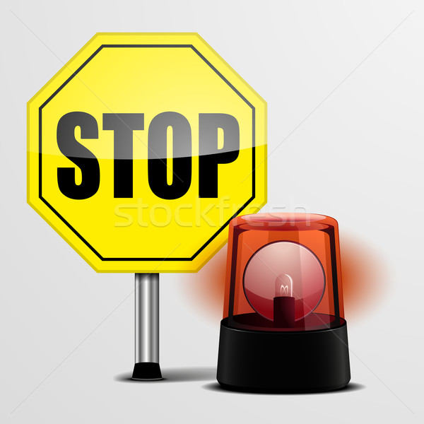 Stop Sign with Flashing Light Stock photo © unkreatives