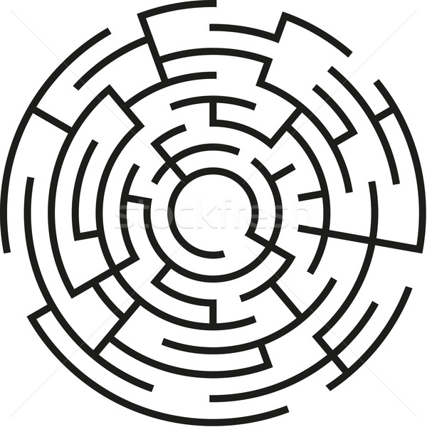 vector maze circle © Pergande circle maze illustration vector Felix