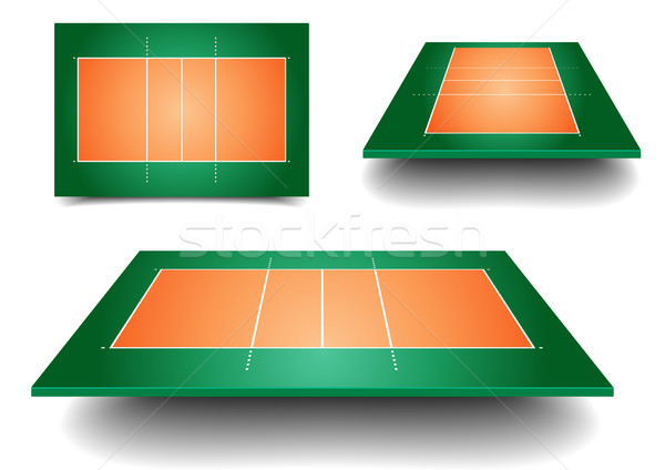 Stock photo: volleyball court set