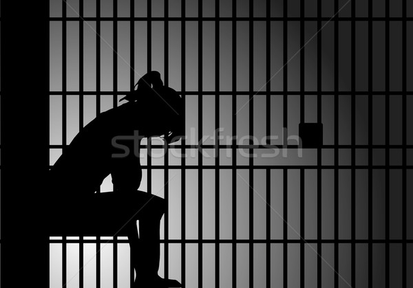 female behind prison bars Stock photo © unkreatives