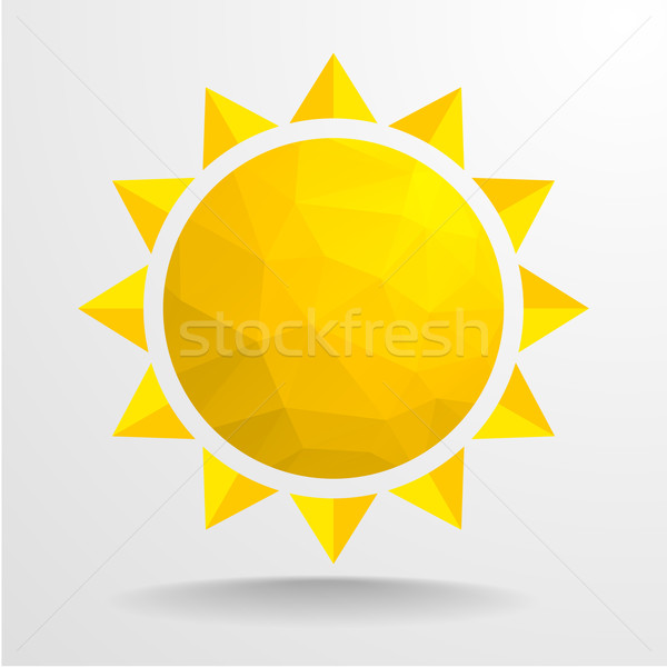Stock foto: Polygon · Sonne · detaillierte · Illustration · abstrakten · eps10