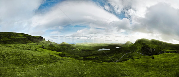 Terras altas da escócia panorama tiro céu estrada beleza Foto stock © unkreatives