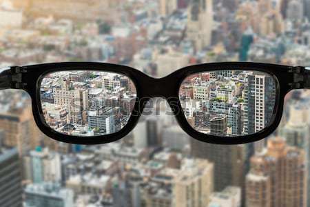 Hand glasses cityscape Stock photo © unkreatives