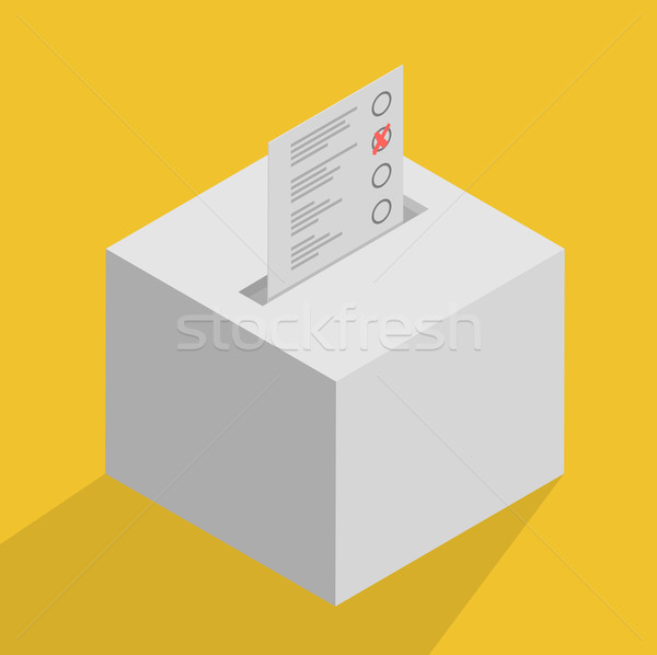 Szavazócédula doboz minimalista illusztráció fehér szimbólum Stock fotó © unkreatives