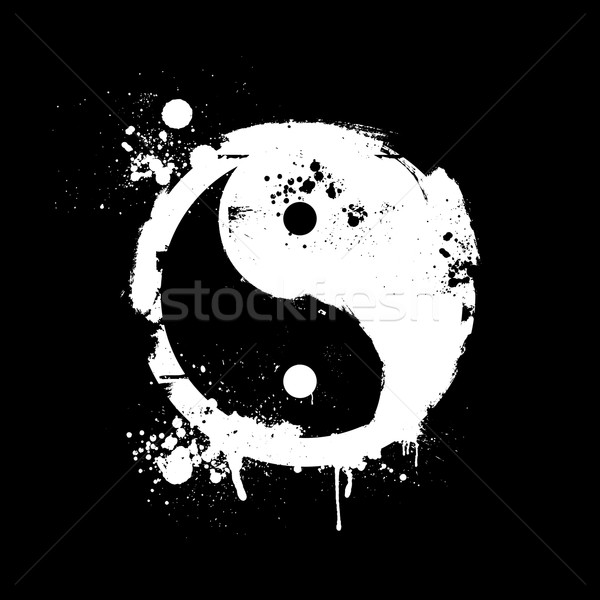 Schmutzig Yin Yang detaillierte Illustration Symbol eps10 Stock foto © unkreatives