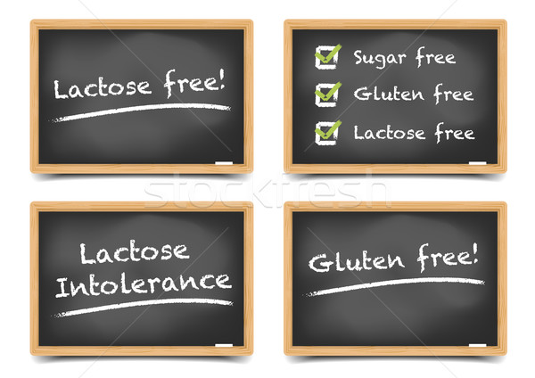 Tablicy laktoza gluten szczegółowy ilustracja zestaw Zdjęcia stock © unkreatives