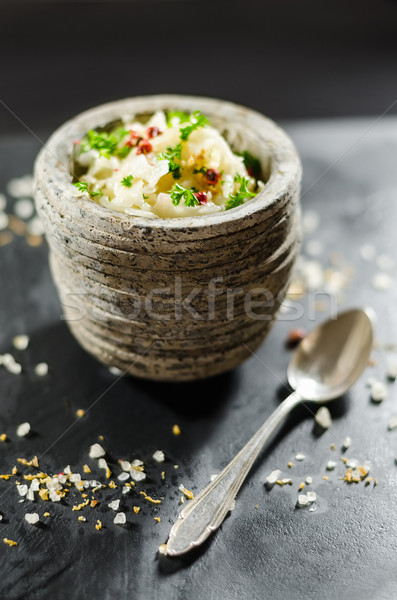 Sauerkraut And Spoon On Table Stock photo © unkreatives