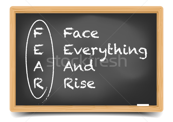 Iskolatábla félelem részletes illusztráció motiváció magyarázat Stock fotó © unkreatives