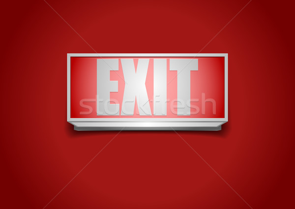 Exit sign detaillierte Illustration rot Wand Tür Stock foto © unkreatives