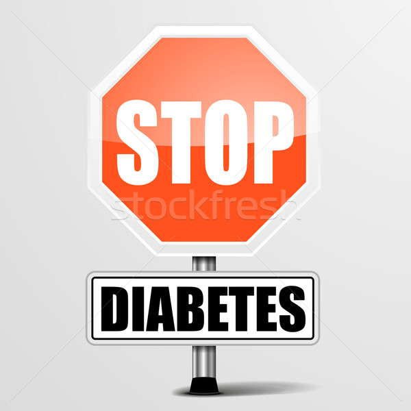Détaillée illustration rouge arrêter diabète signe [[stock_photo]] © unkreatives