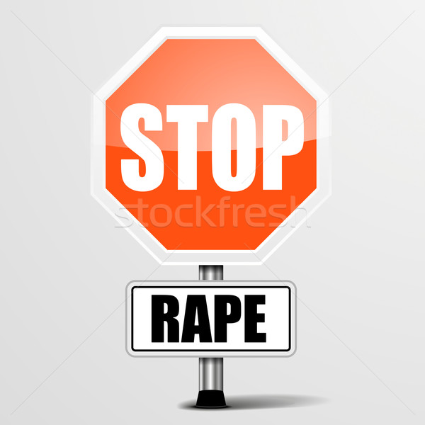 Stoppen verkrachting gedetailleerd illustratie Rood Stockfoto © unkreatives