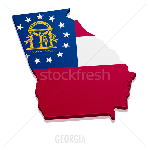 Mapa Georgia detallado ilustración bandera eps10 Foto stock © unkreatives