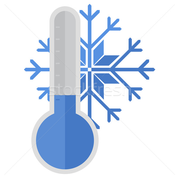 Stock fotó: Hőmérő · hó · illusztráció · hópehely · orvosi · háttér