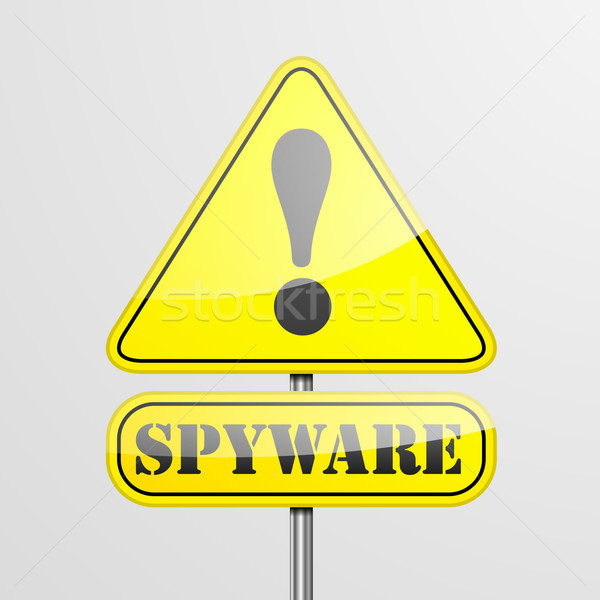 дорожный знак spyware подробный иллюстрация предупреждение eps10 Сток-фото © unkreatives