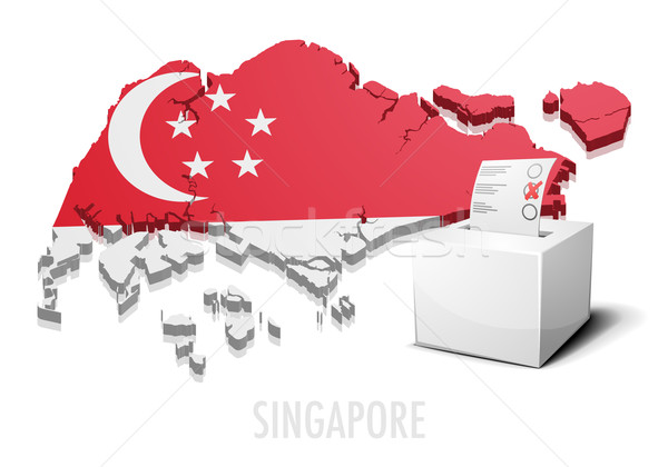Сток-фото: Сингапур · подробный · иллюстрация · карта · eps10 · вектора