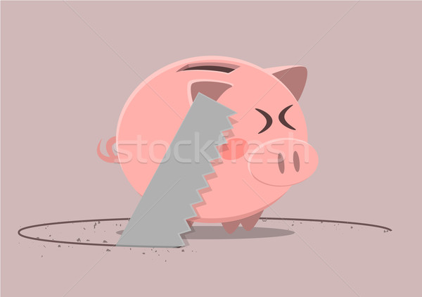 Banku piggy widział ilustracja cięcie otwór Zdjęcia stock © unkreatives