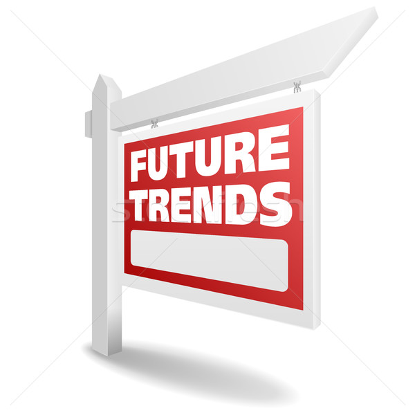 Zeichen Zukunft Trends detaillierte Illustration weiß Stock foto © unkreatives