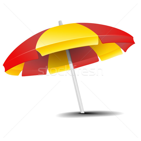 Stockfoto: Geïsoleerd · parasol · gedetailleerd · illustratie · witte · eps10