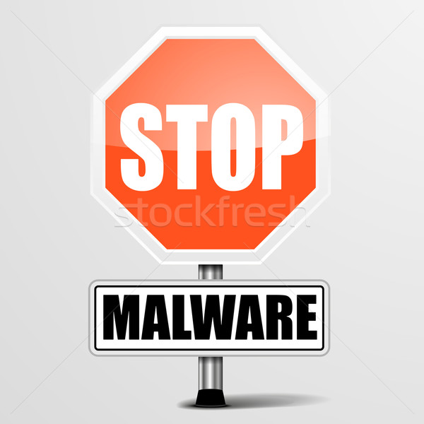 Stop malware szczegółowy ilustracja czerwony Zdjęcia stock © unkreatives