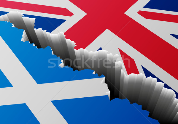 Tief crack Schottland detaillierte Illustration Flagge Stock foto © unkreatives