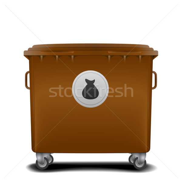 Stock photo: brown recycling bin