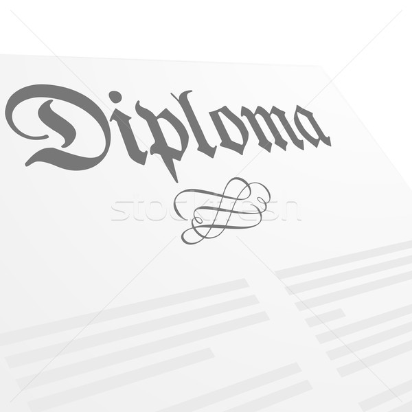 Stockfoto: Diploma · gedetailleerd · illustratie · brief · eps10 · vector