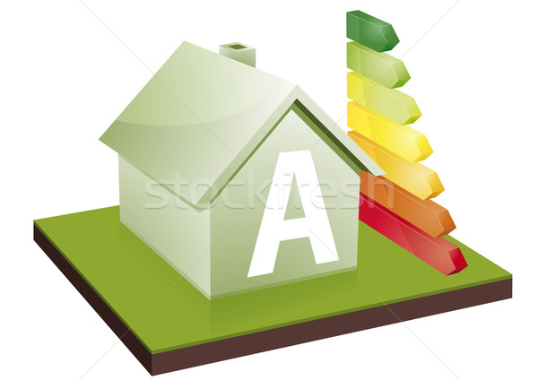 Stok fotoğraf: Ev · enerji · verimliliği · sınıf · çubuklar · mektup