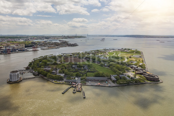 Wyspa antena widok z lotu ptaka nowego port budynku Zdjęcia stock © unkreatives