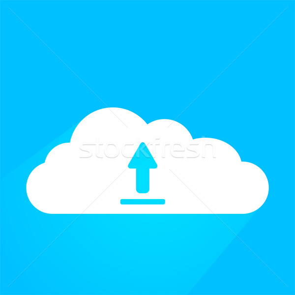 Nuage illustration flèche symbole [[stock_photo]] © unkreatives