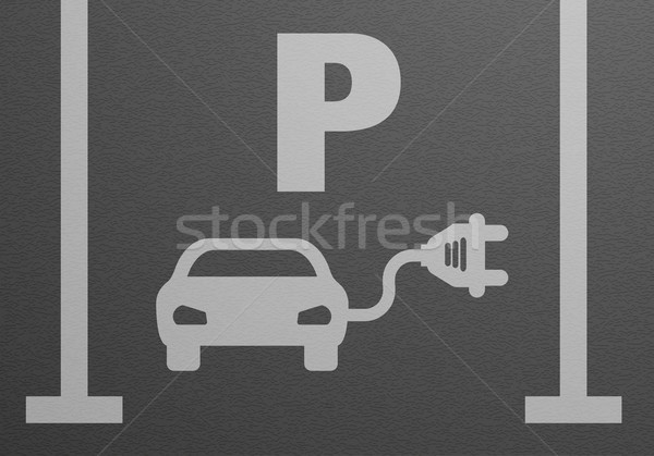 Estacionamento detalhado ilustração carro elétrico eps10 vetor Foto stock © unkreatives