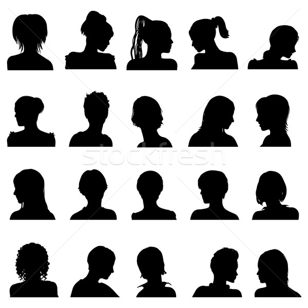 Anonim avatar ayarlamak yirmi vektör yalıtılmış Stok fotoğraf © unweit