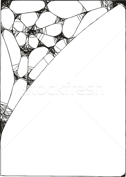 [[stock_photo]]: Toile · d'araignée · coin · blanc · noir · fond · web · noir