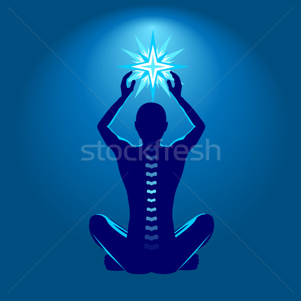 Gerincoszlop egészség illusztráció férfi ragyogó csillag Stock fotó © unweit