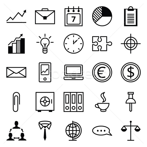 Icon set a business and office Stock photo © UrchenkoJulia