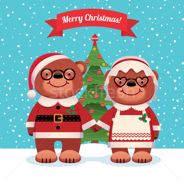 Santa Claus and his wife bears Christmas Stock photo © UrchenkoJulia