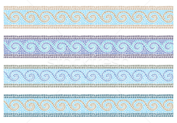 Vintage mosaic seamless border Stock photo © UrchenkoJulia
