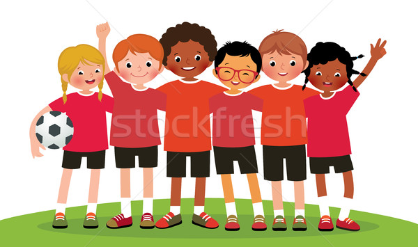Stoc internaţional grup copii fotbal echipă Imagine de stoc © UrchenkoJulia