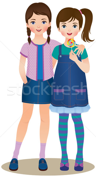 Przyjaźni nastolatki rodziny dzieci moda para Zdjęcia stock © UrchenkoJulia