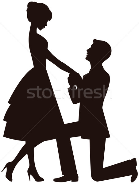 Ehe Vorschlag Mann Junge schwarz Illustration Stock foto © UrchenkoJulia
