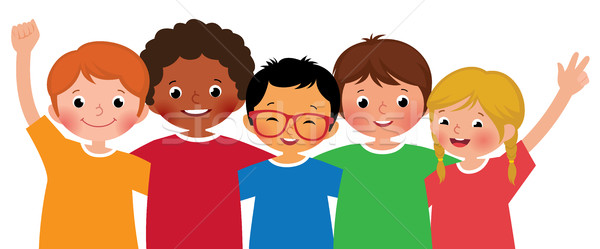 Stock vector illustration of a international group of children f Stock photo © UrchenkoJulia