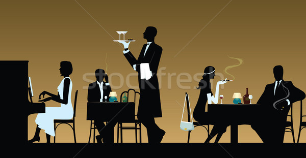Bar personnes nuit restaurant dîner Photo stock © UrchenkoJulia